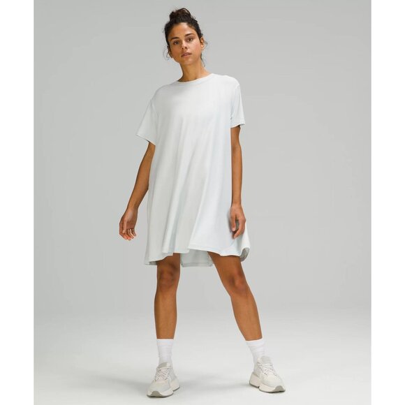 NWT Lululemon ALL YOURS TEE DRESS Light Blue Relaxed Fit Above Knee Women's Sz 4 - Picture 3 of 8
